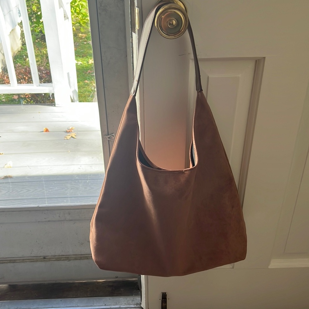 Brown suede tote